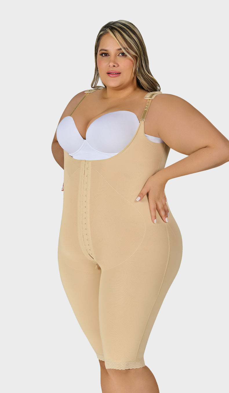 F-0478 - Faja larga con refuerzo abdominal de baja compresión