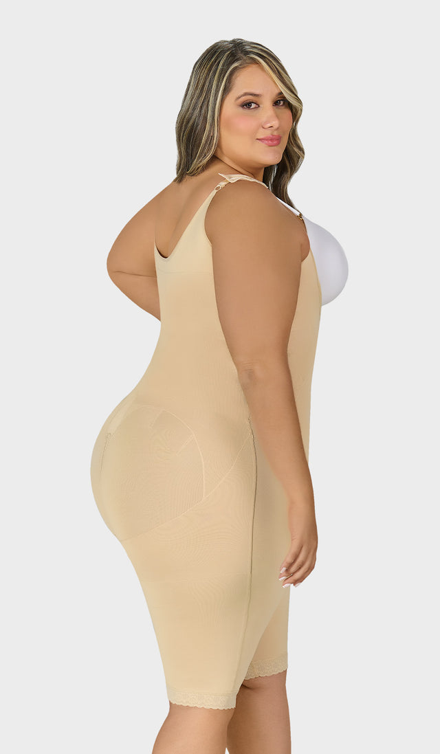 F-0478 - Faja larga con refuerzo abdominal de baja compresión