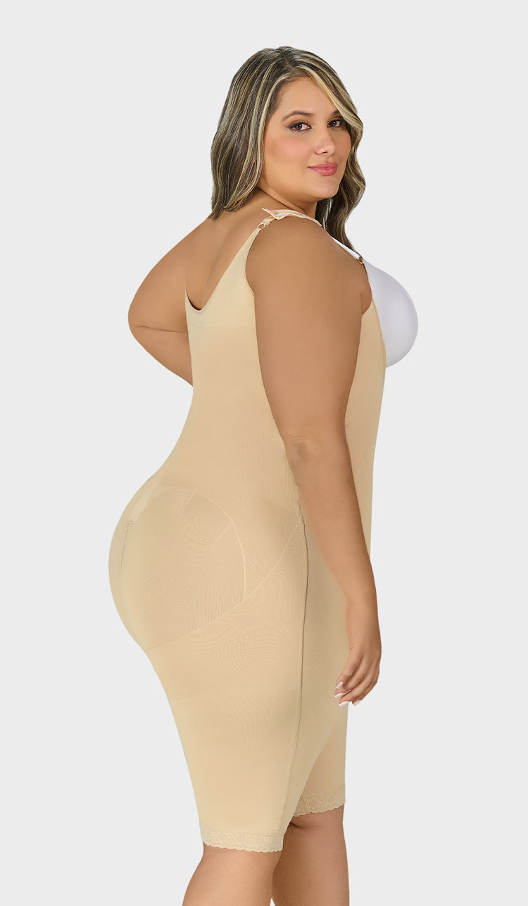 F-0478 - Faja larga con refuerzo abdominal de baja compresión