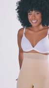 SXA-06313 Short pierna larga, talle alto, glúteos prehormados (Beige)